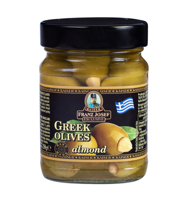 Zelene masline punjene bademima u slanom naljevu 250 g