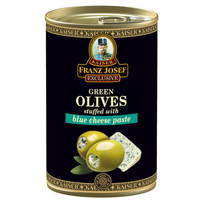 Zelene masline punjene pastom od plavog sira 300g