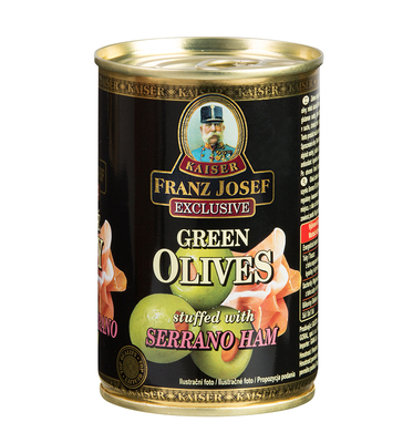 Zelene masline punjene pastom od Serrano šunke 300g